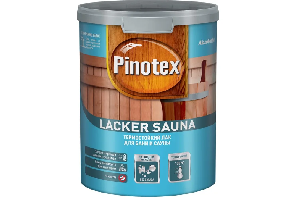 Лак для бань и саун на водной основе Pinotex Lacker Sauna 20 полуматовый, 1л