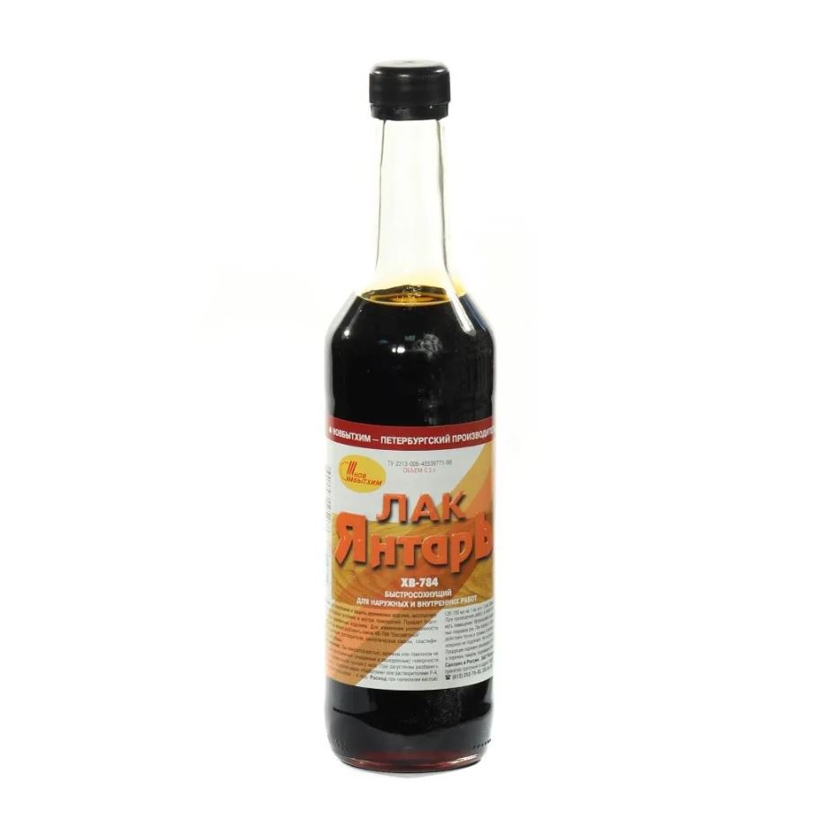 Лак для дерева Новбытхим ХВ-784 янтарный 0,5 л