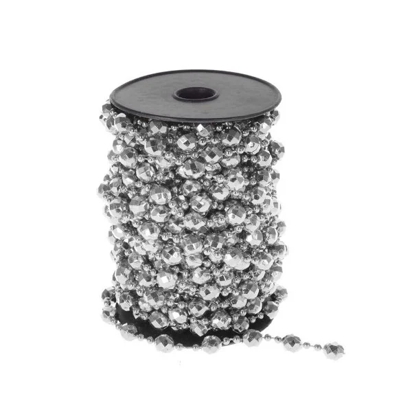 Бусы на елку 10 м, d 10 мм, серебро арт 722821