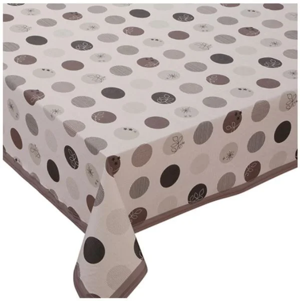 Скатерть Meiwa  1.22х1.52м  ПВХ, F-221 WH/BR, бело-коричневая