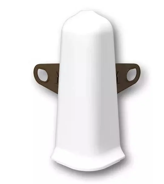 Угол наружный для плинтуса 70мм Деконика, 001 Белый (2шт. флоуп.)