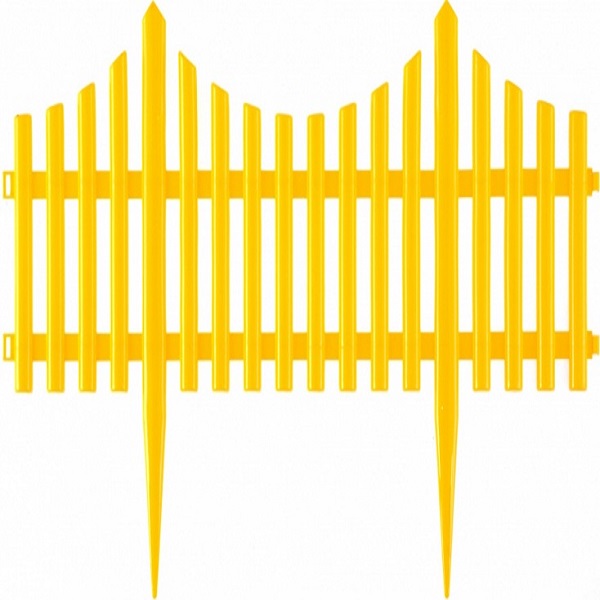 Забор декоративный пластиковый №7  ЗД07, 28*300см, желтый //Palisad