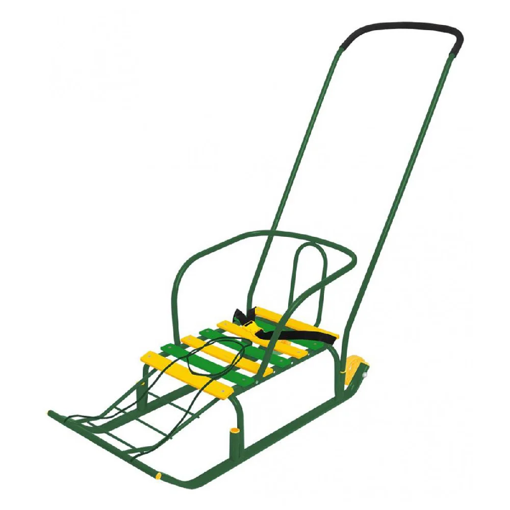 Санки детские с ручкой Nika Тимка 5 комфорт, сиденье 46*29 см, зеленые