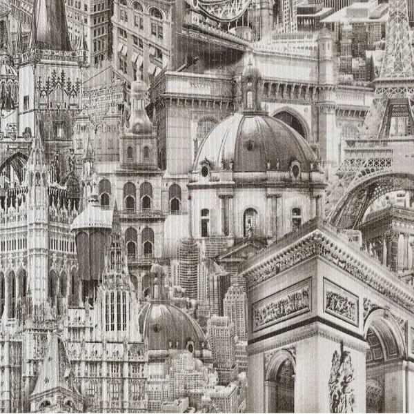 Обои бумажные Города дуплекс 0,53х10 м, серый 940-02 (12)