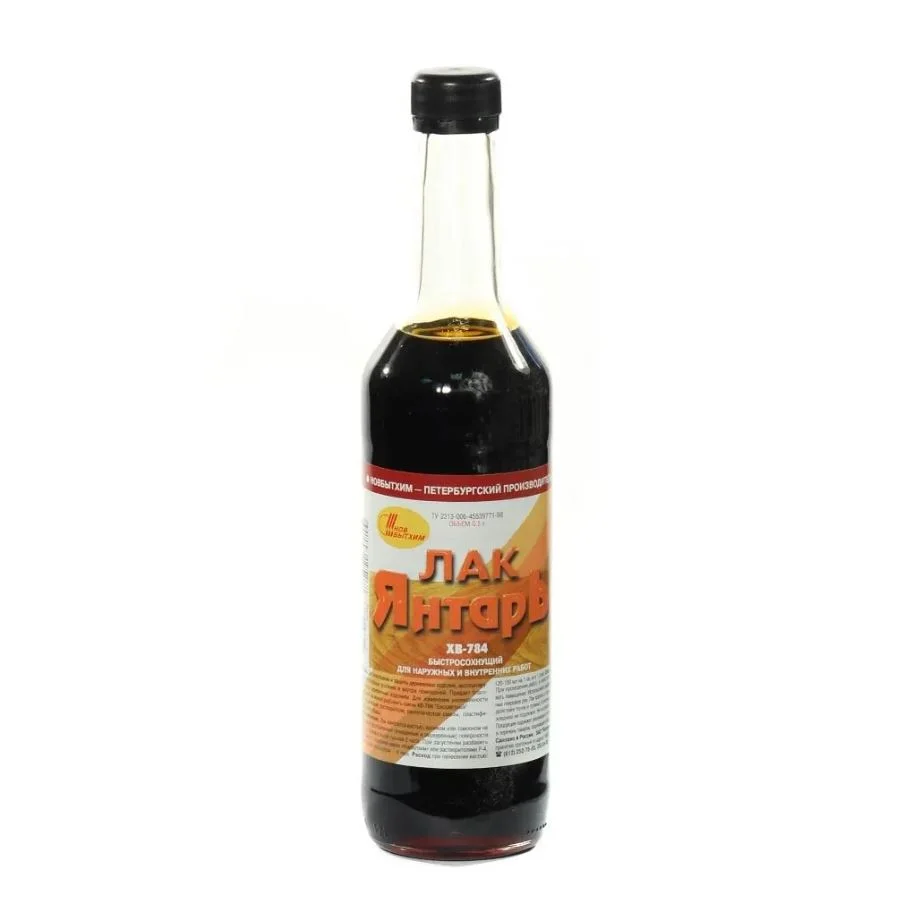 Лак для дерева Новбытхим ХВ-784 янтарный 0,5 л