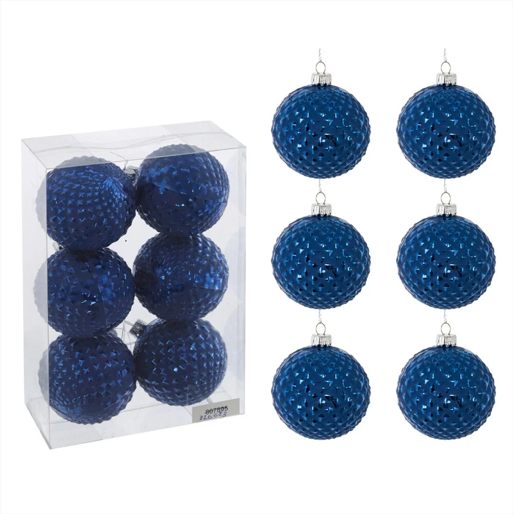 Набор шаров d 6 см 6 шт, синий арт 826683