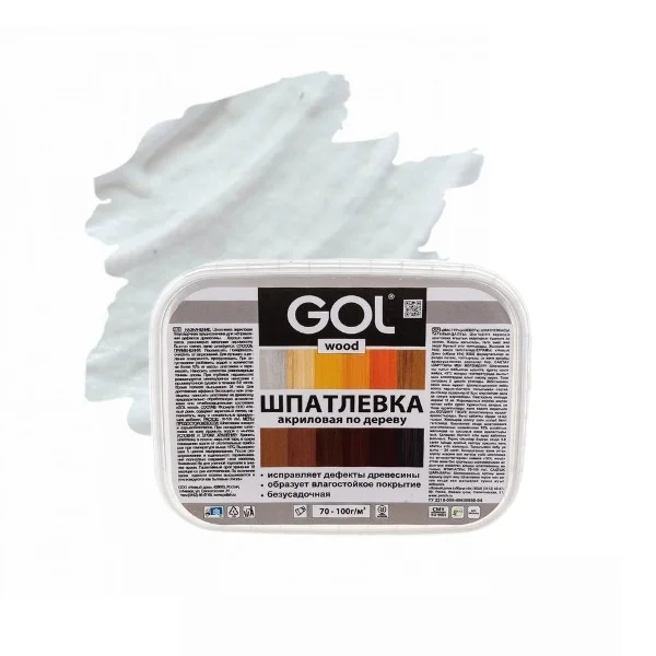 Шпатлевка по дереву акриловая Palizh GOL wood Мастер, белая 0,15кг