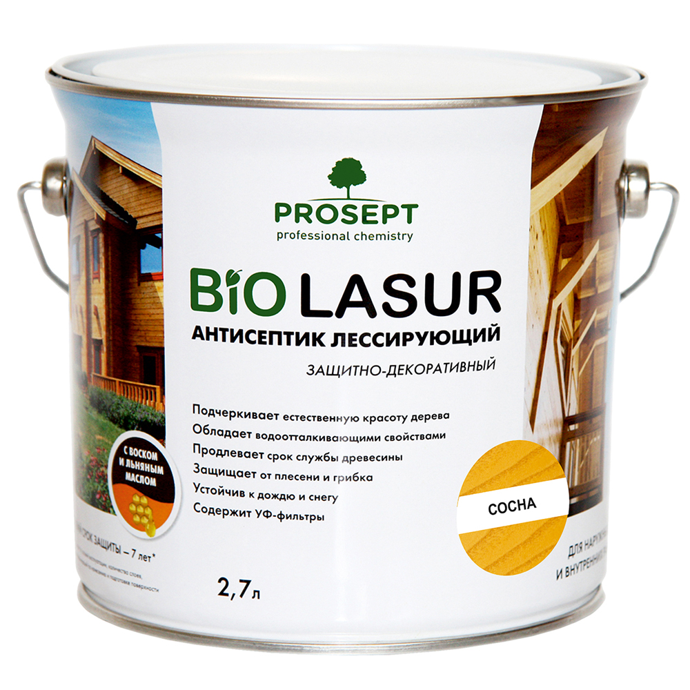 Пропитка защитно-декоративная PROSEPT BiO LASUR, Сосна  2,7л