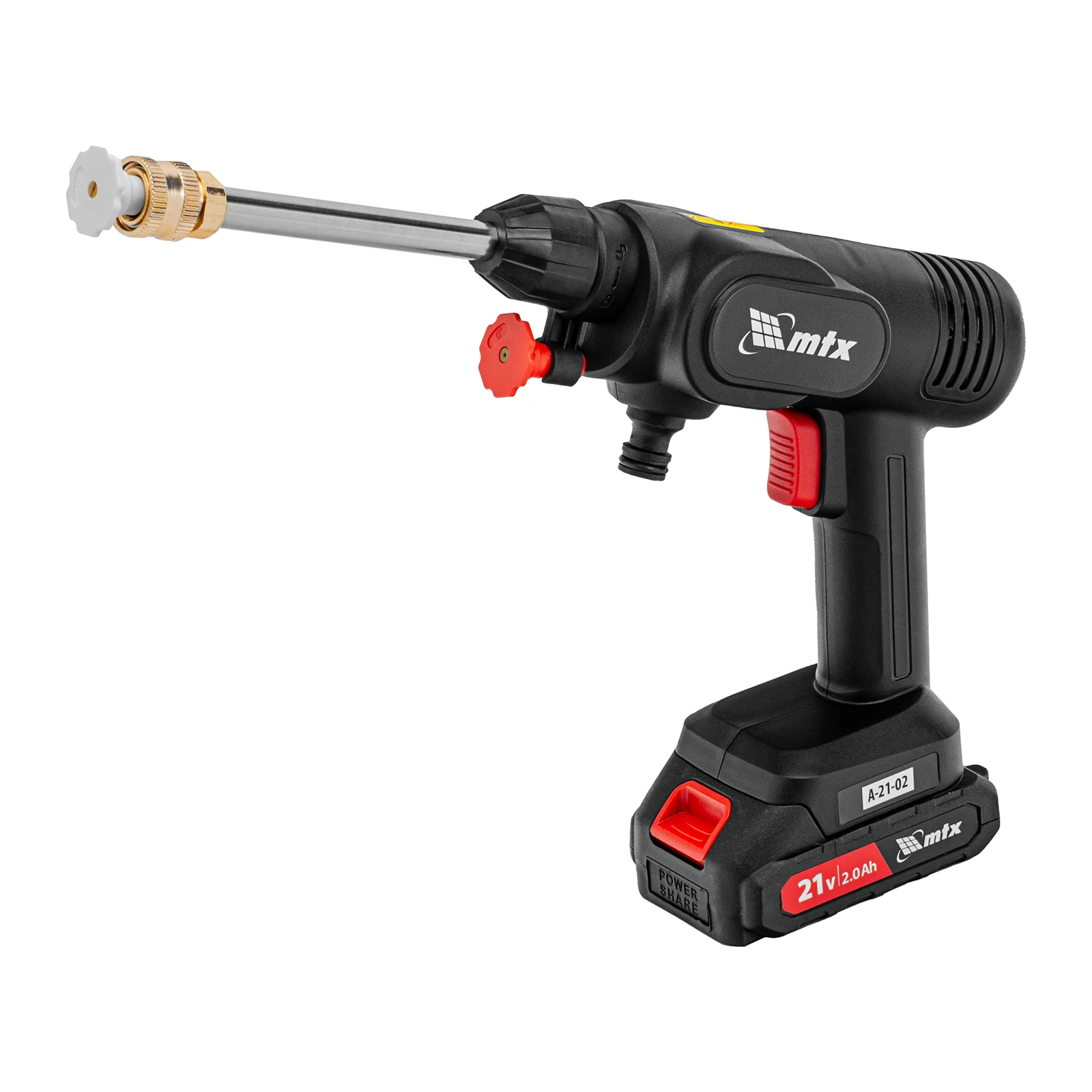 Мойка высокого давления аккумуляторная А-21-02 40 бар, 4 л/мин, Li-ion 21 В MTX