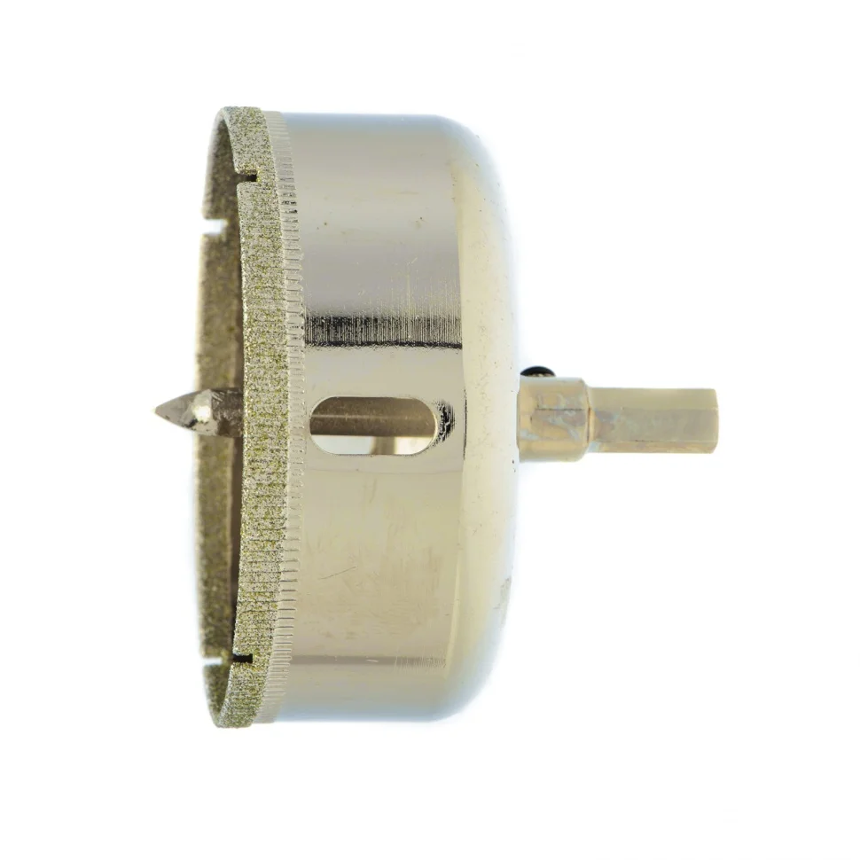 Сверло по керамической плитке и стеклу, 68 х 55 мм, шестигранный хвостовик, с центрующим сверлом Сиб