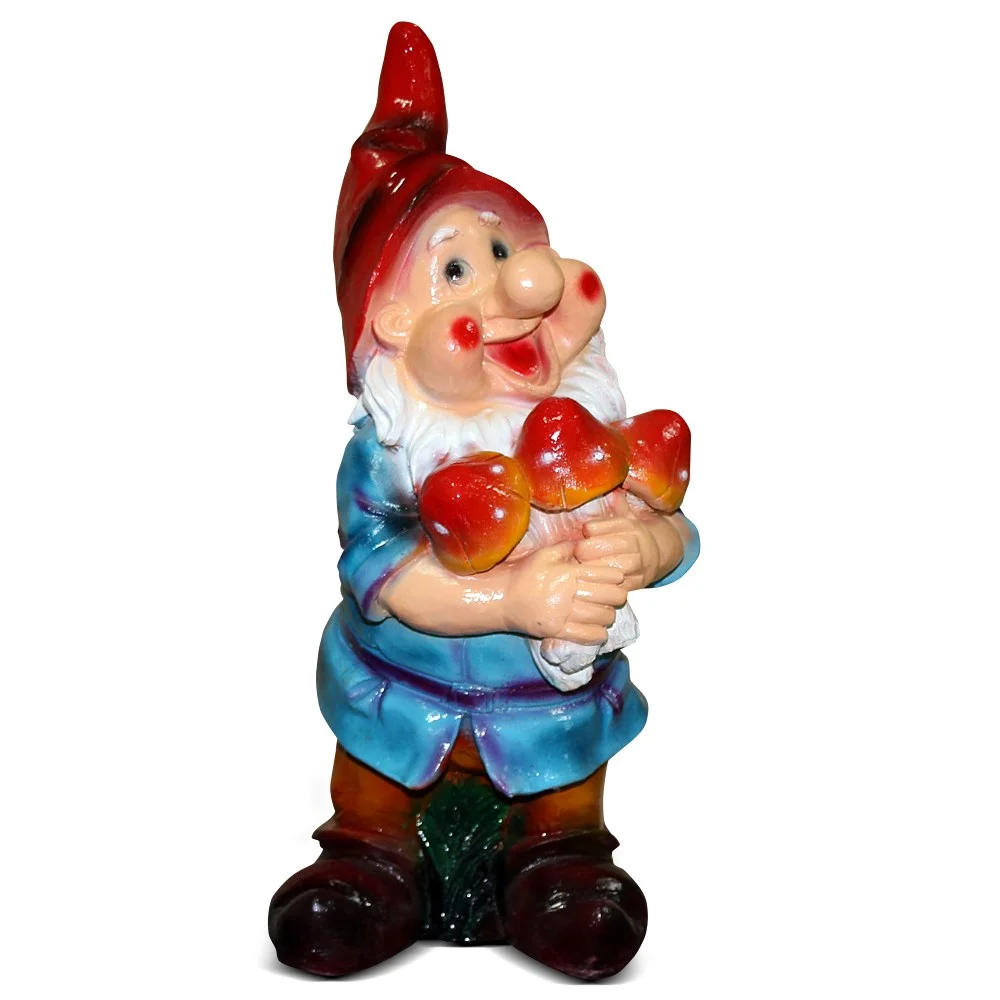 Садовая фигура  Гном с поганками