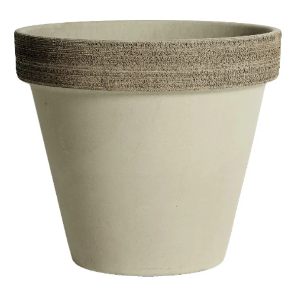Горшок керамический Vaso Vulcano Graffiato с поддоном d 13, h 11,4 см, 0,8 л, серо-коричневый