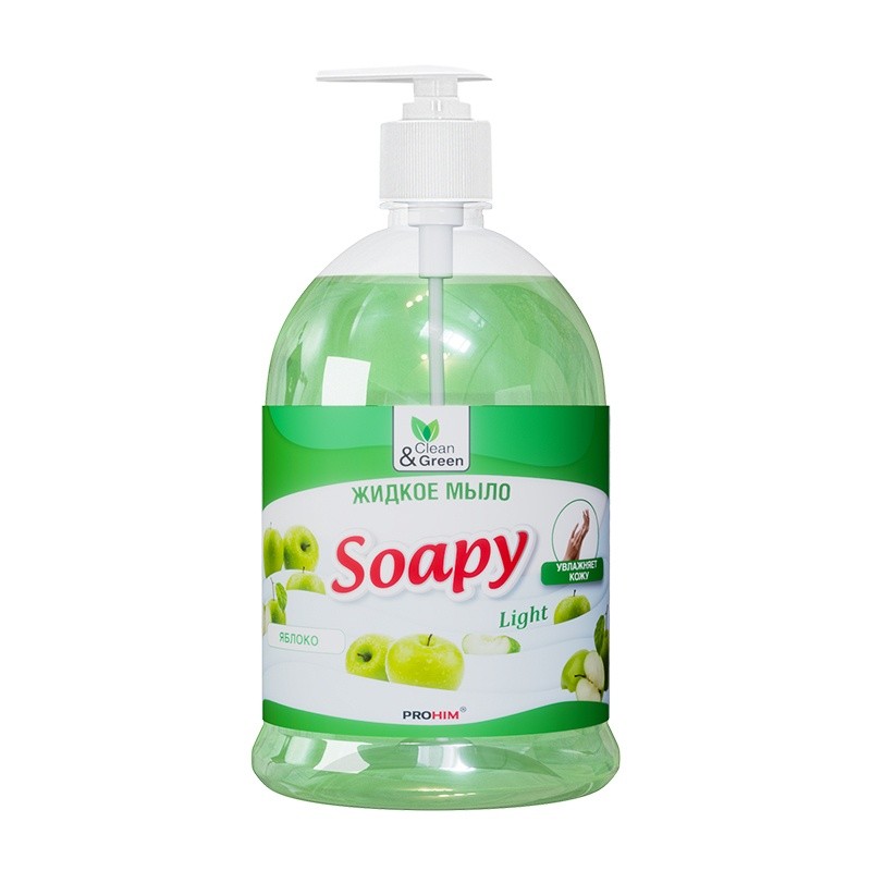 Жидкое мыло "Soapy" Clean&Green эконом "яблоко" 500мл